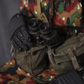 Gants de combat tactiques militaires néerlandais d'origine, protection des articulations en cuir noir