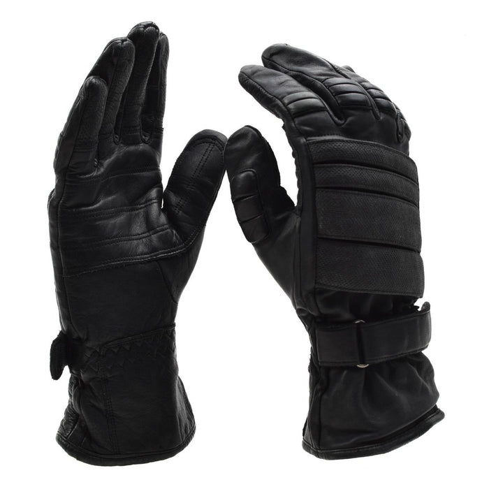 Gants de combat tactiques militaires néerlandais originaux, protection des articulations en cuir noir - GoMilitar
