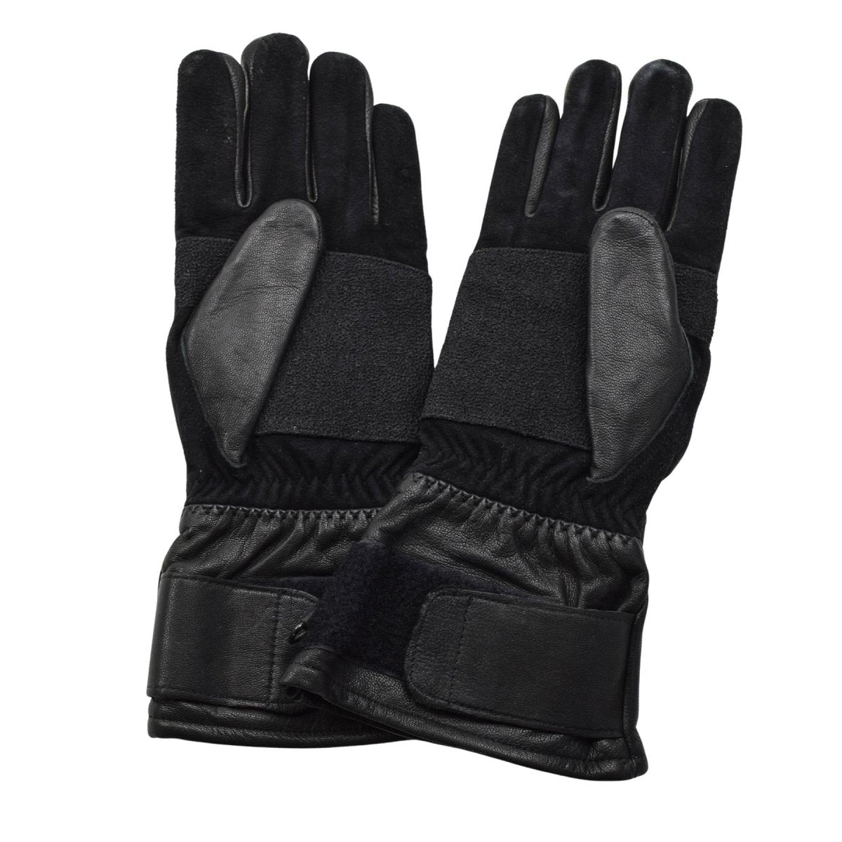 Gants tactiques militaires néerlandais originaux en cuir de jointure renforcé noir