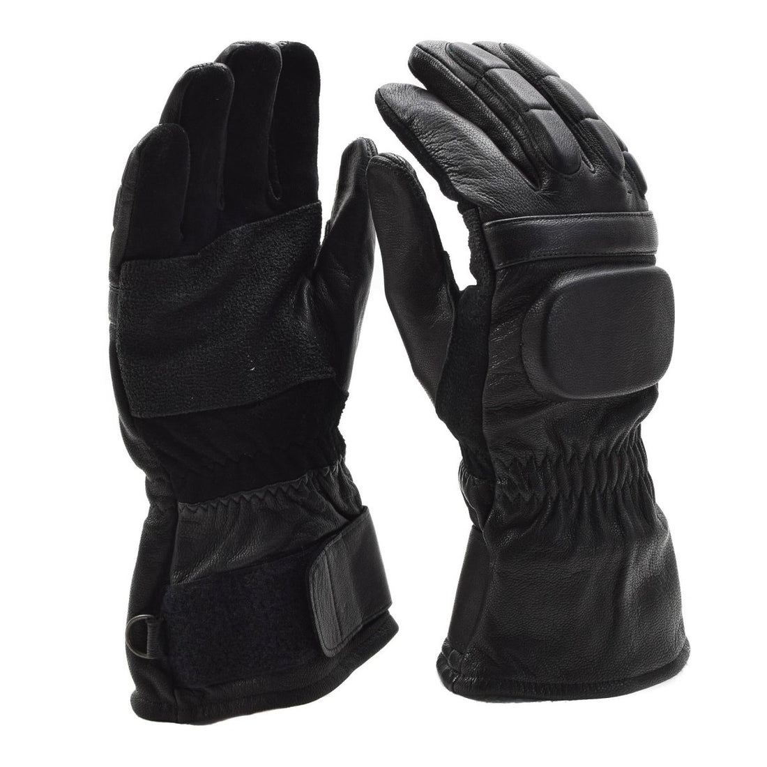 Gants tactiques militaires néerlandais originaux en cuir de jointure renforcé noir
