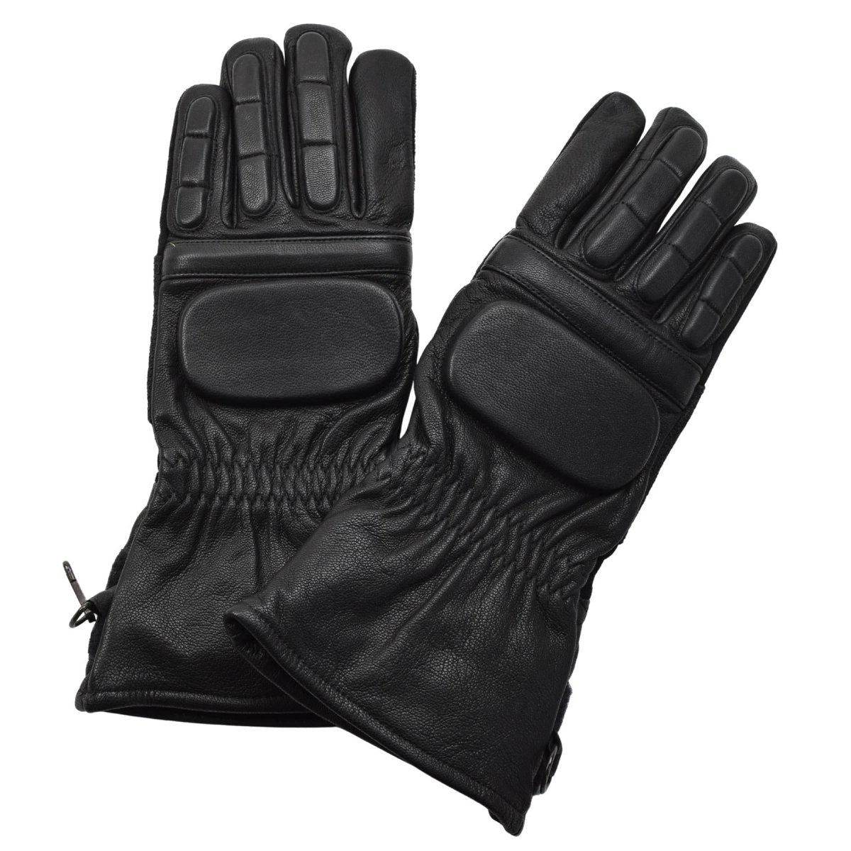 Gants tactiques militaires néerlandais originaux en cuir de jointure renforcé noir