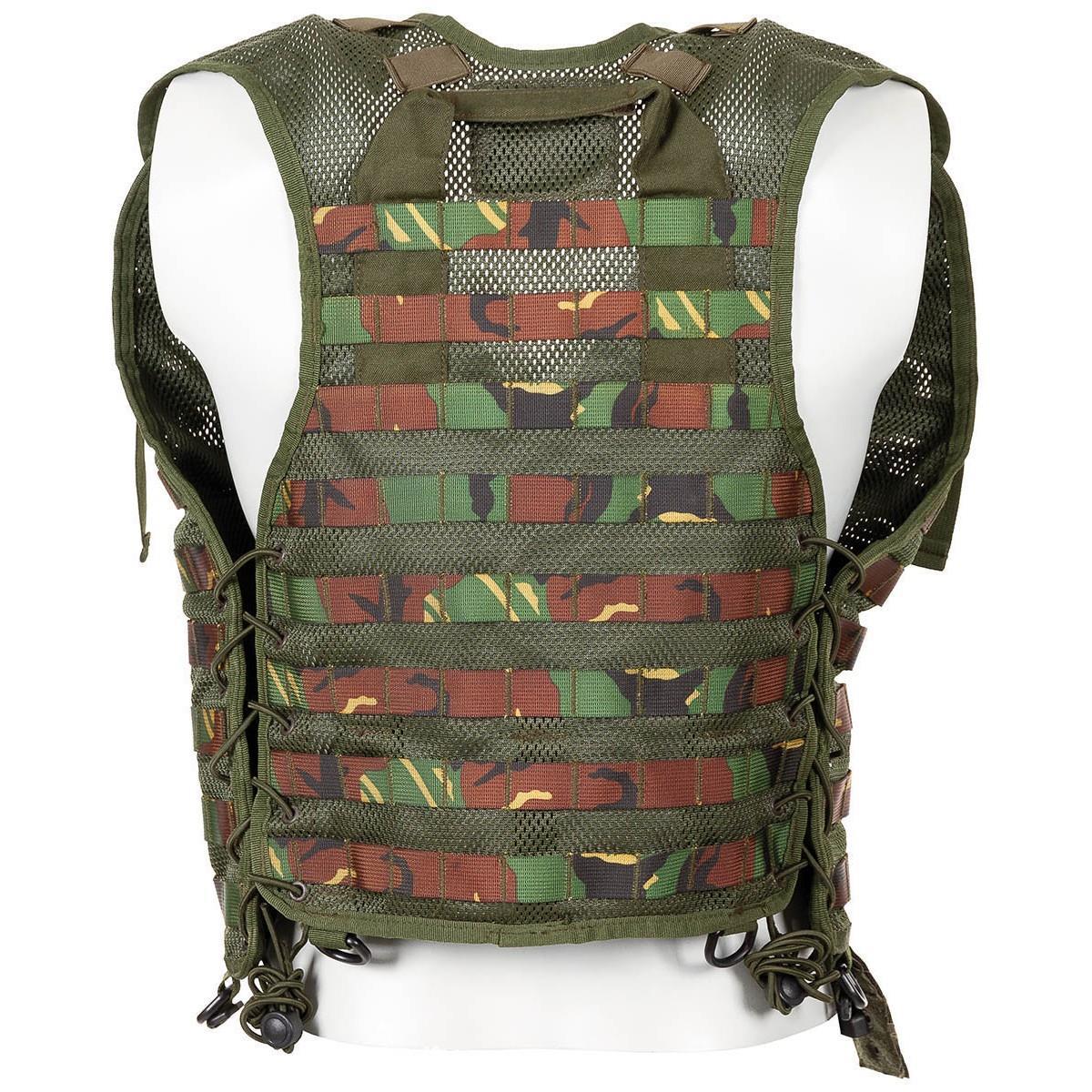 Gilet tactique militaire néerlandais d'origine avec fixation molle DMP camouflage boisé