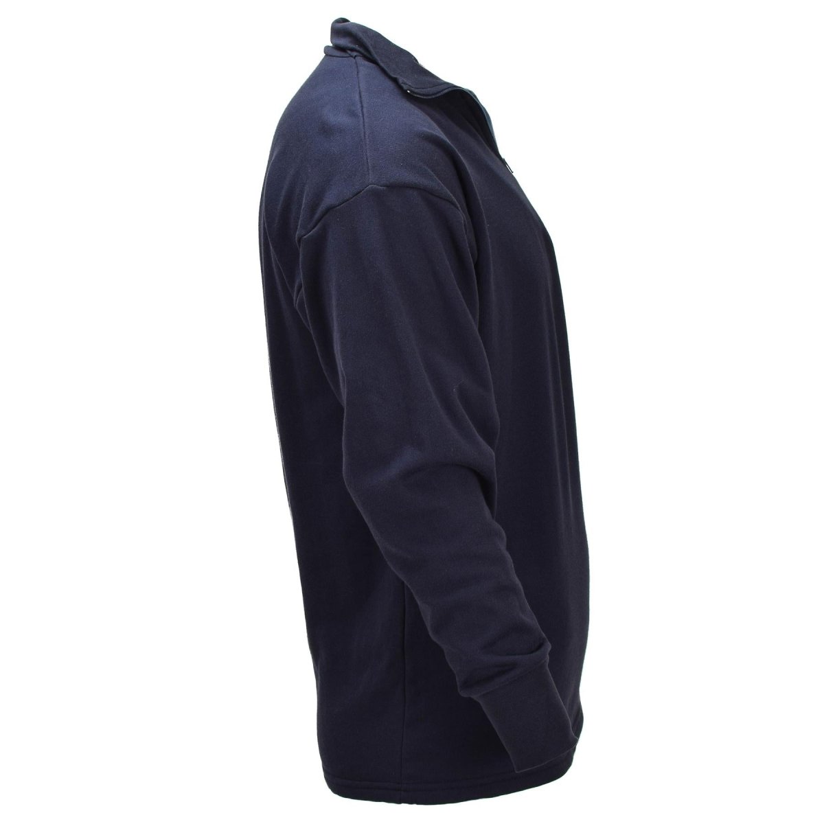 Maillot de corps thermique militaire néerlandais original, manches longues, demi-fermeture éclair, bleu