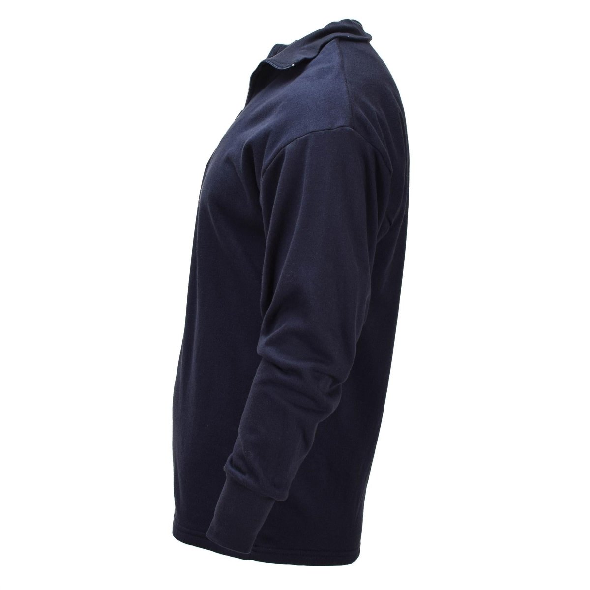 Maillot de corps thermique militaire néerlandais original, manches longues, demi-fermeture éclair, bleu