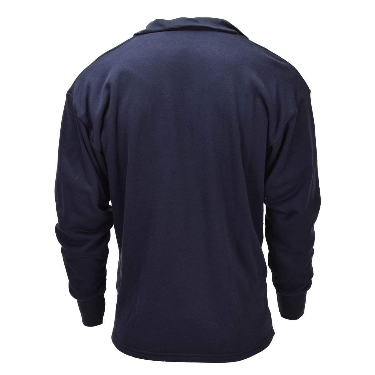 Maillot de corps thermique militaire néerlandais original, manches longues, demi-fermeture éclair, bleu
