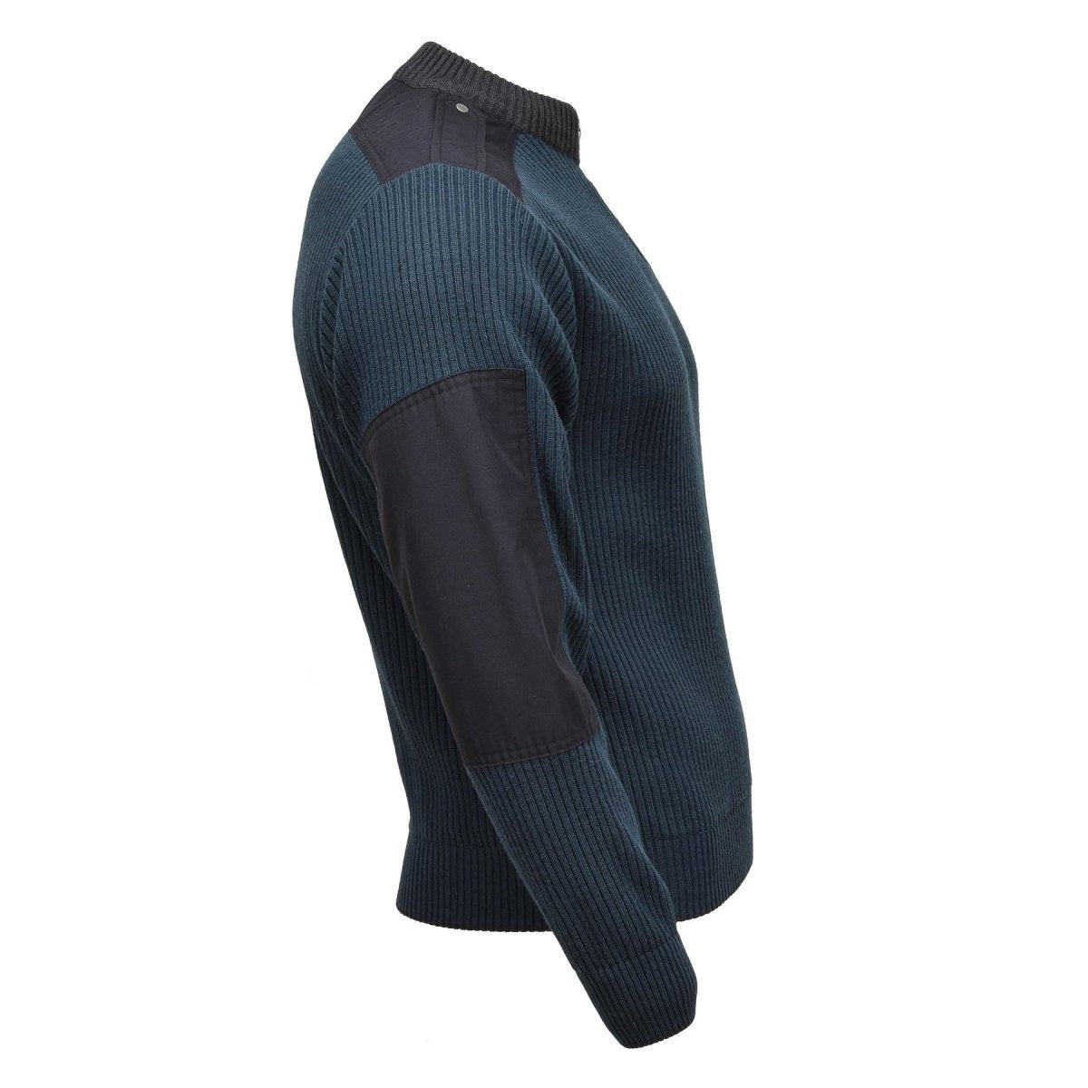Original Dutch Military Troyer Sweater Rib Knit Quarter Zip Vert Pétrole