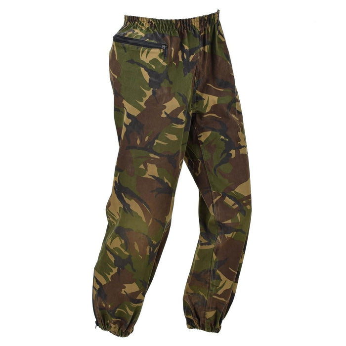Pantalon imperméable militaire néerlandais original taille élastique DPM Woodland Camo - GoMilitar