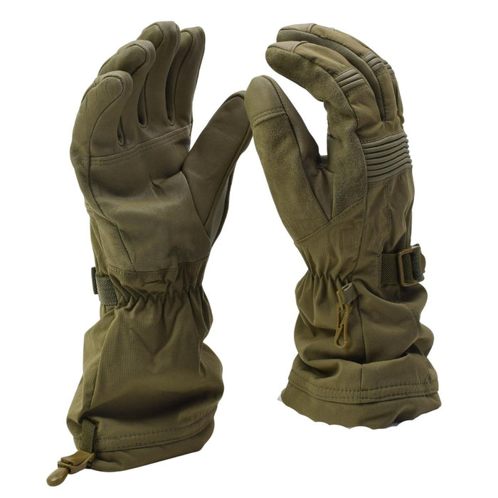 Gants ECWS d'hiver militaires néerlandais d'origine imperméables en peau de chèvre Palm Olive - GoMilitar