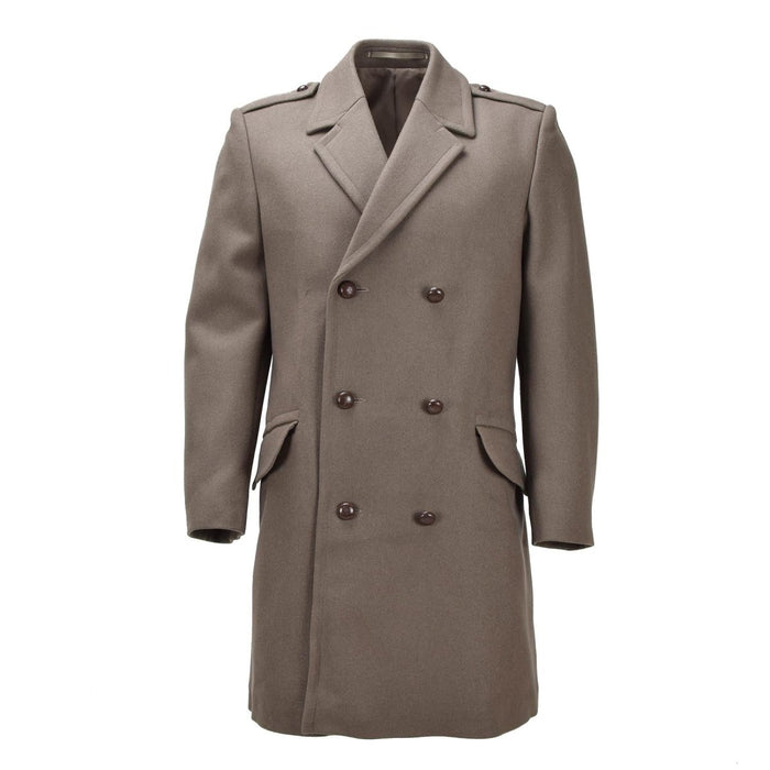 Manteau habillé en laine militaire néerlandais original à double boutonnage Army Issue Kaki - GoMilitar