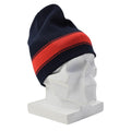 Bonnet de montre d'hiver en laine militaire néerlandais original, bonnet à rayures bleu foncé et rouge