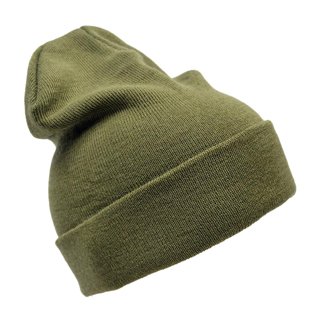 Original militaire néerlandais WoolGuard Roll Top laine bonnet hiver chapeau vert