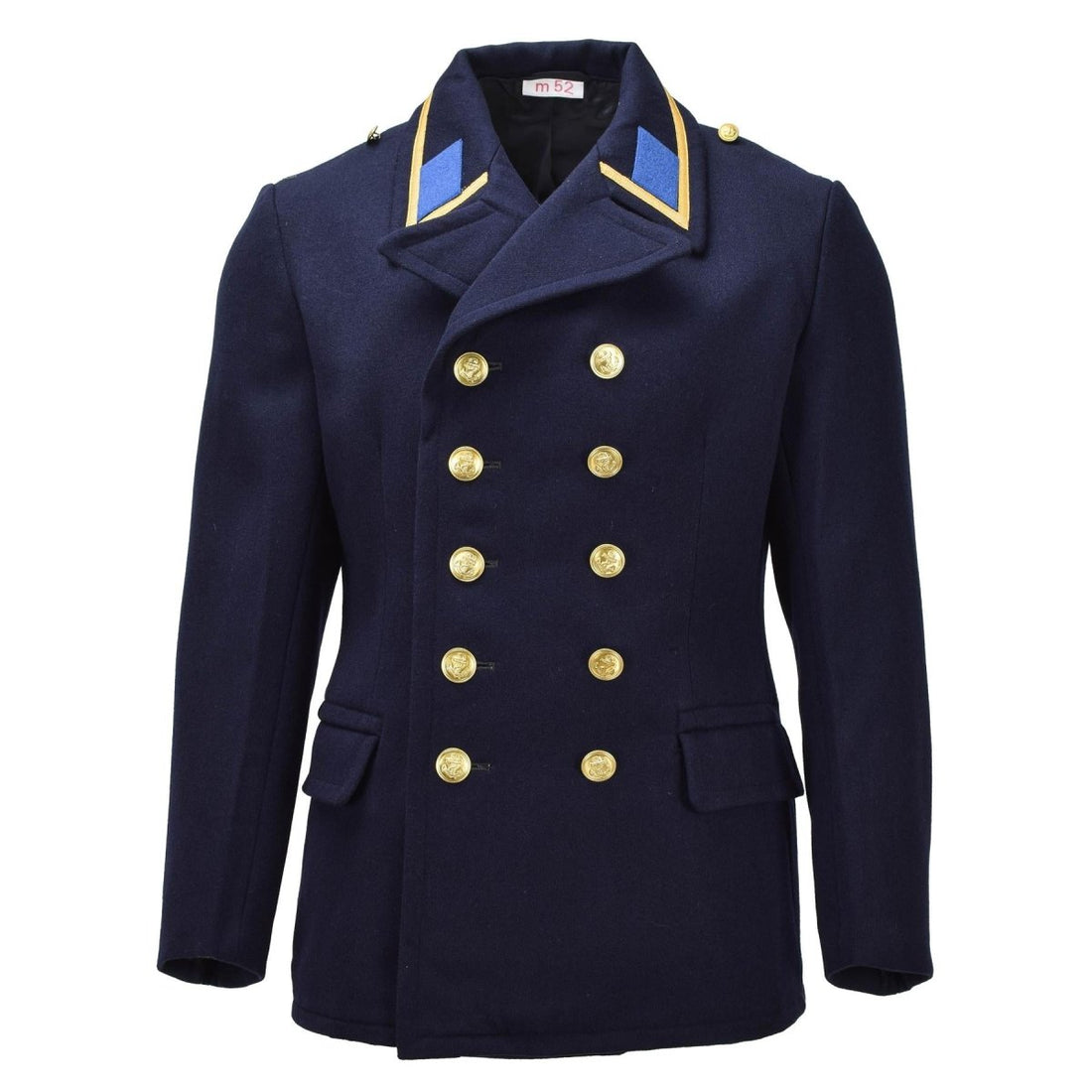 Original militaire est-allemand VM Greatcoat double boutonnage vintage bleu