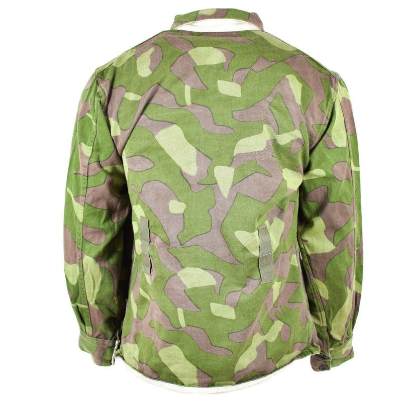 Back view of Original Finnish army M-62 reversible camo uniform jacket in green and brown large size
