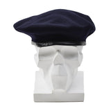 Béret de commandement en laine bleu foncé de l'armée française d'origine, casquette légère vintage NEUF