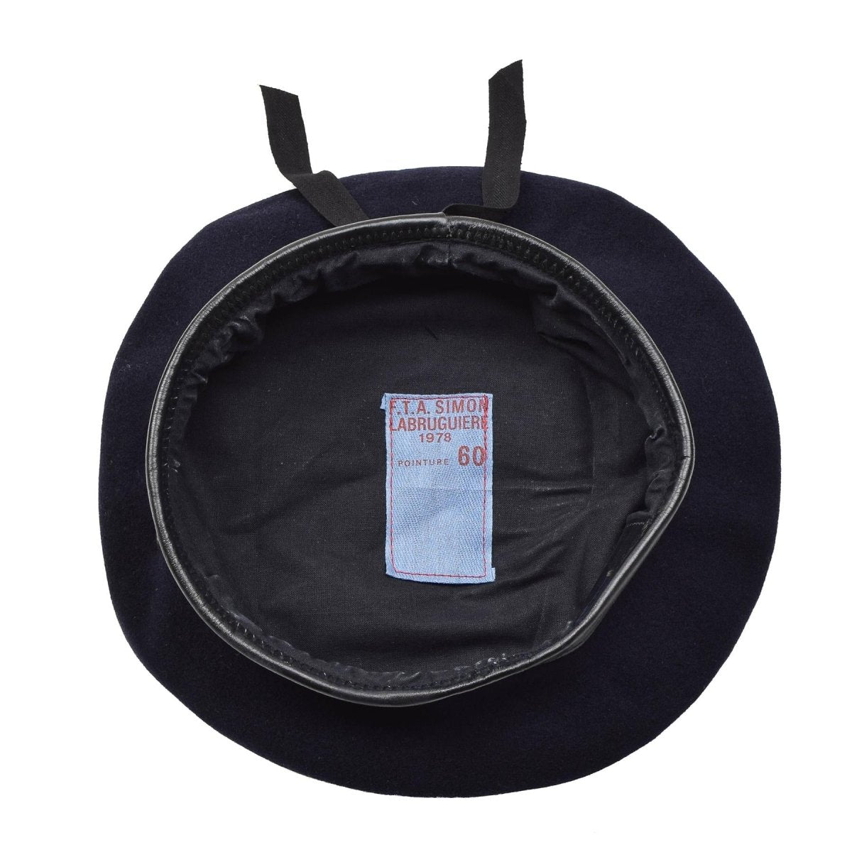 Béret de commandement en laine bleu foncé de l'armée française d'origine, casquette légère vintage NEUF