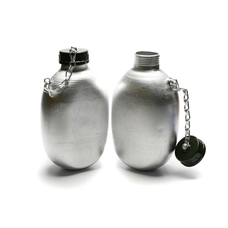 Original French Army Drinking Flask Water Bottle Canteen pot cotton pouch OD NEW - GoMilitar