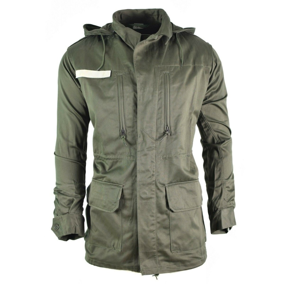 Veste de combat militaire à capuche en satin de l'armée française d'origine Olive OD
