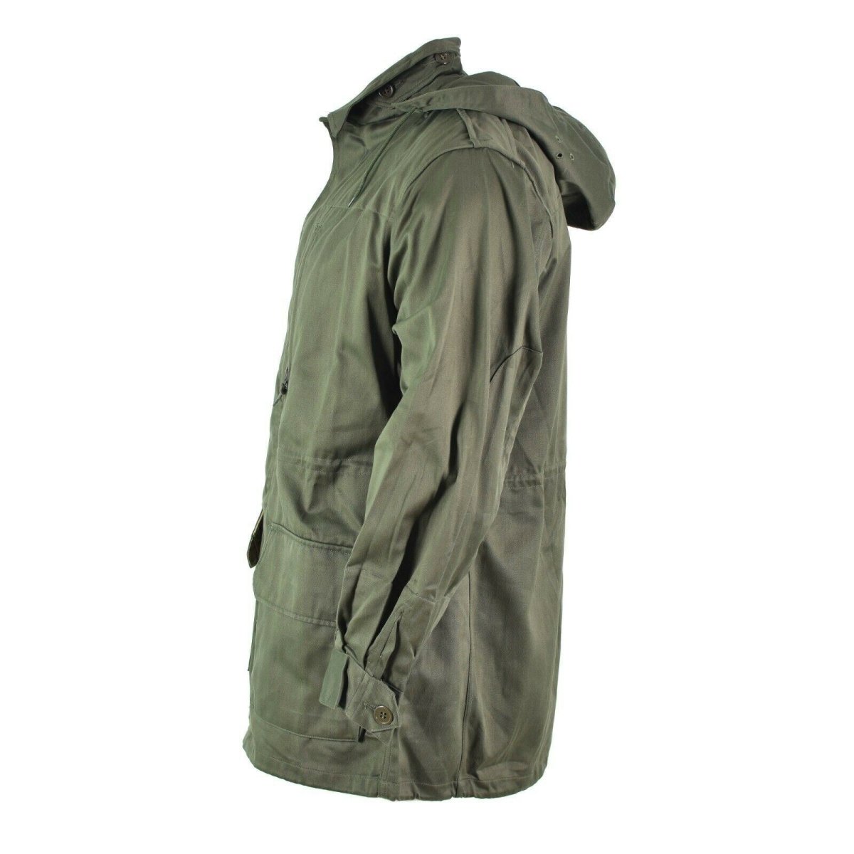 Veste de combat militaire à capuche en satin de l'armée française d'origine Olive OD