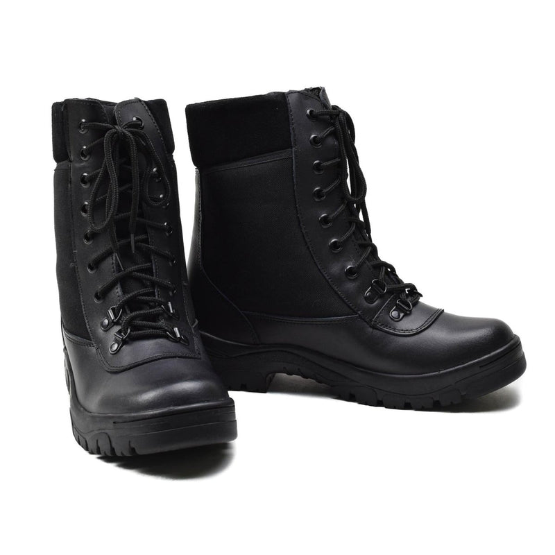 Original French military black leather breathable boots lightweight army NEW - GoMilitar