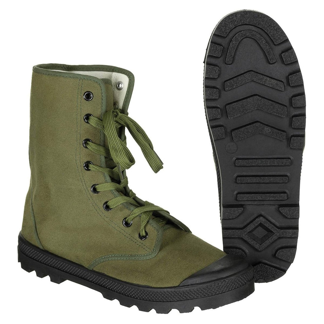 Bottes Commando Militaires Françaises Originales Talons Renforcés Vintage Olive
