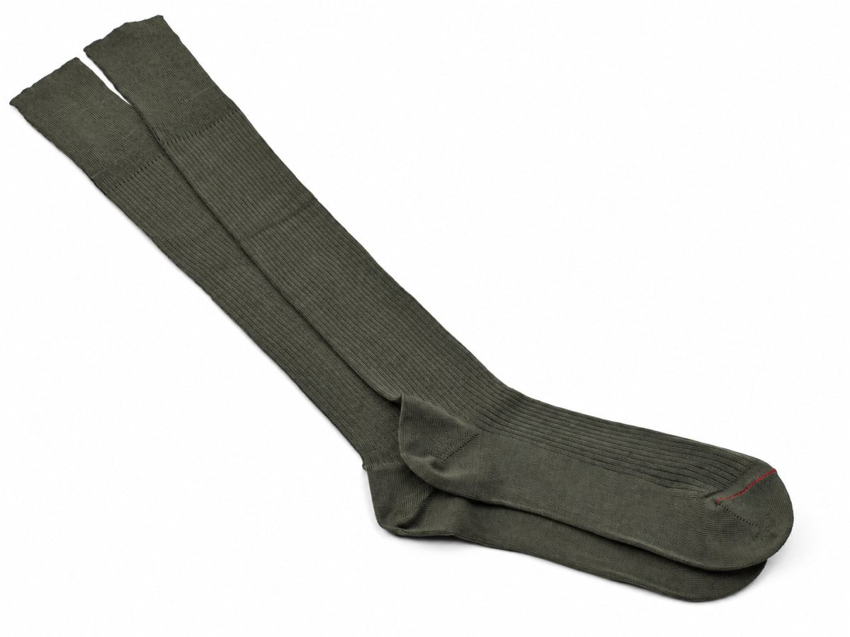 Chaussettes hautes militaires françaises originales en laine et polyester mélangées pour l'extérieur Olive