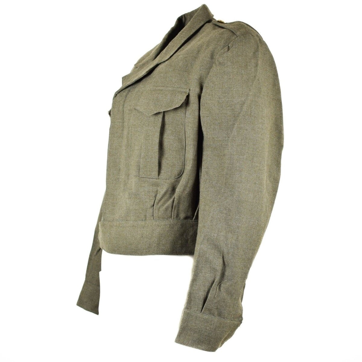 Veste de campagne originale et authentique de l'armée belge en laine Olive OD Eisenhower