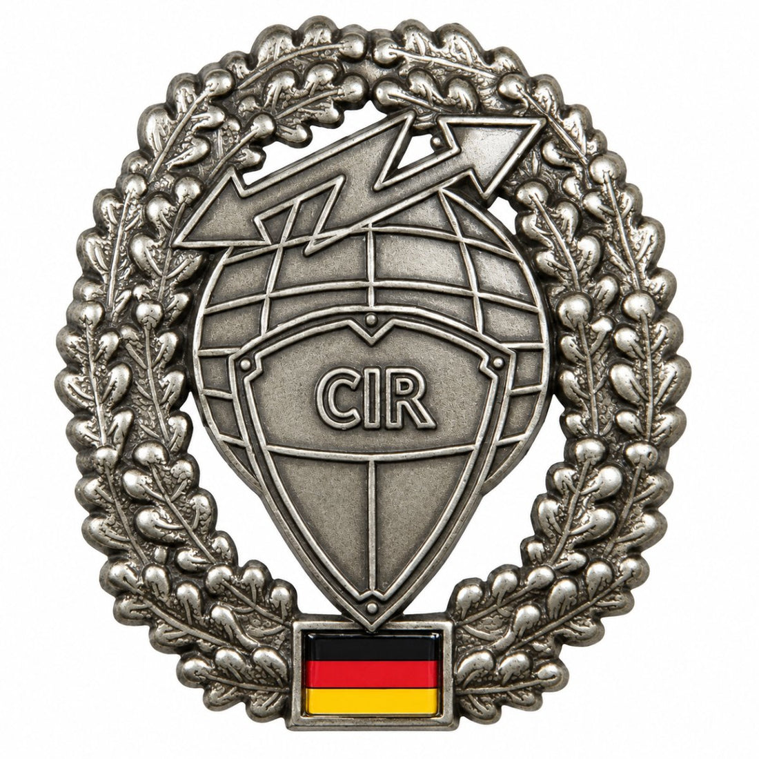 Insigne de béret de l'armée allemande d'origine, insigne CIR, épingle en métal de surplus militaire