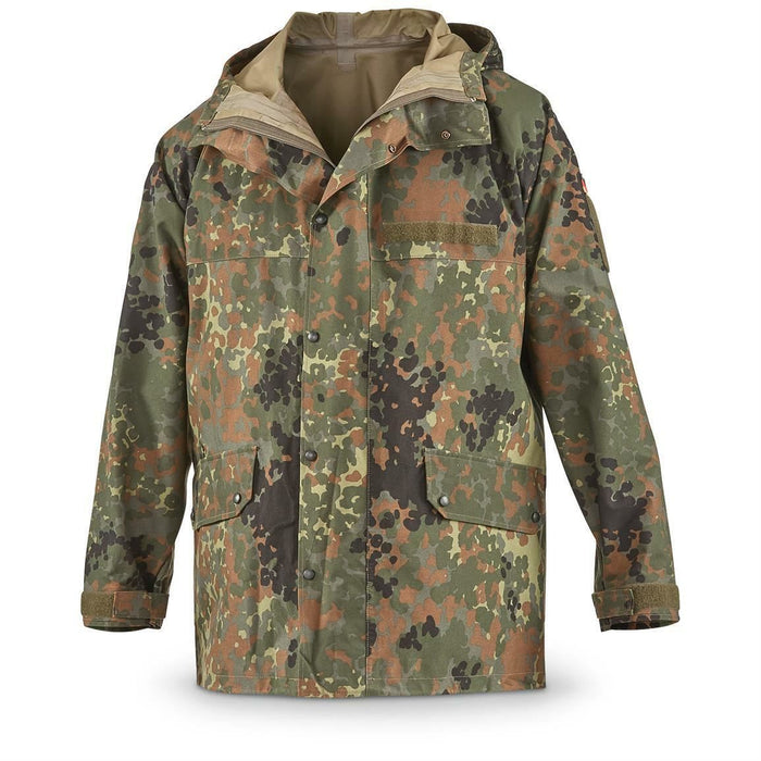 Veste de campagne originale de l'armée allemande GoreTex Flecktarn parka imperméable - GoMilitar
