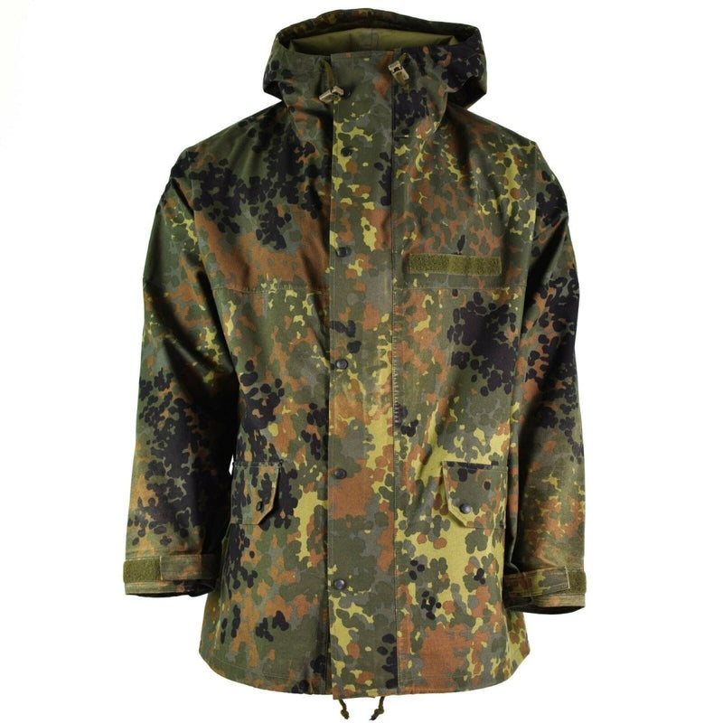 Original German army field Jacket GoreTex Flecktarn waterproof rain parka NEW - GoMilitar