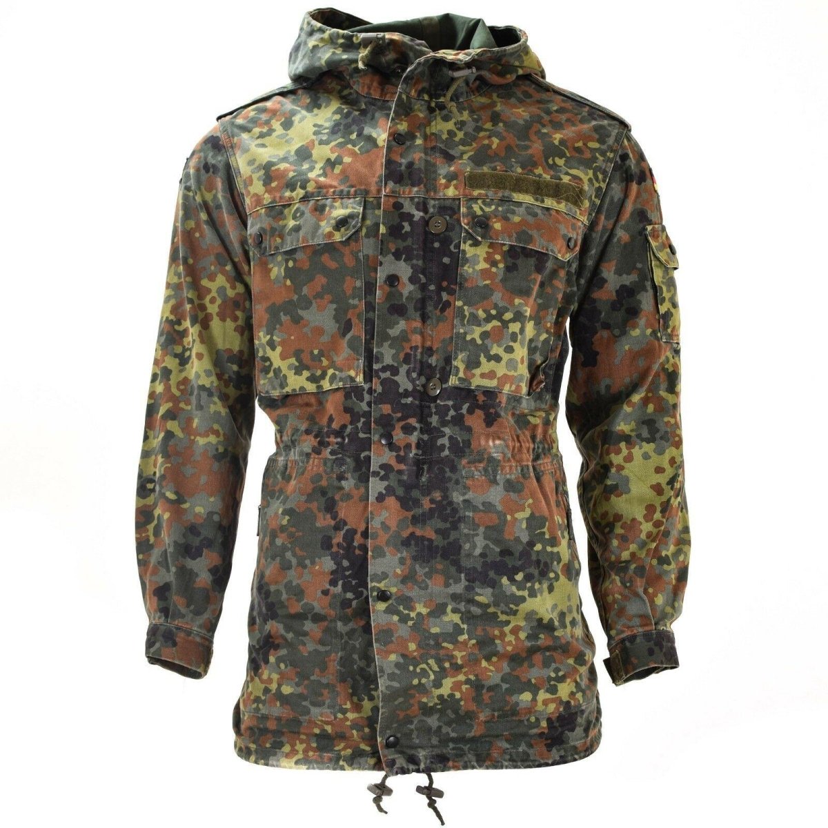 Veste de campagne parka originale de l'armée allemande, camouflage Flecktarn avec doublure