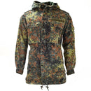 Original German army field jacket parka military issue hooded Flecktarn combat - GoMilitar