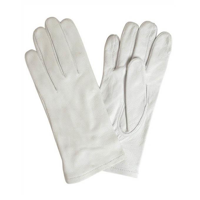 Gants de parade en cuir blanc d'origine de l'armée allemande, mi-longs, surplus militaire formel, design durable et élégant.