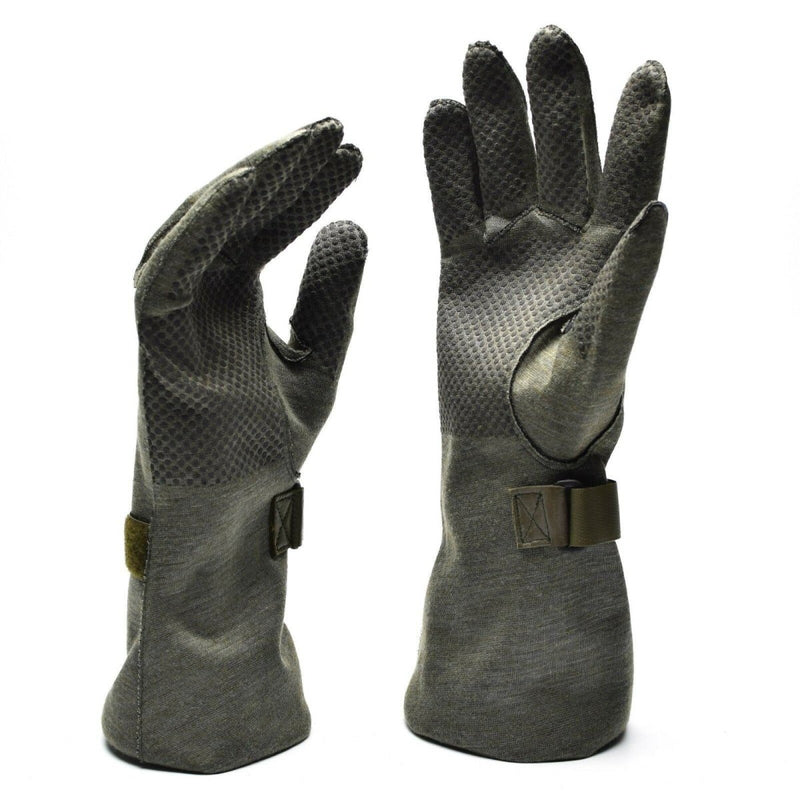 Original German army Nomex pilot gloves with gripper, flame-resistant, durable military-grade protective gear.
