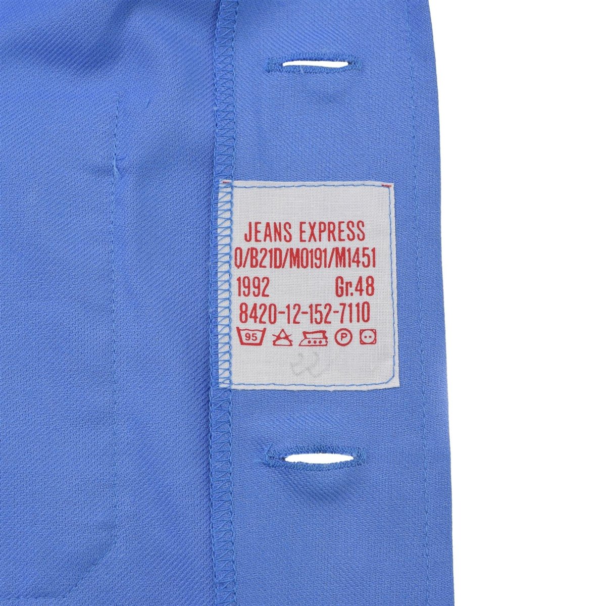 Chemise de pyjama originale de l'armée allemande à manches longues boutonnée sur le devant, vêtements de nuit bleu