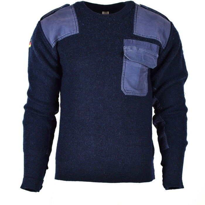 Pull original de l'armée allemande Commando Jumper Pull bleu marine Wool Military - GoMilitar