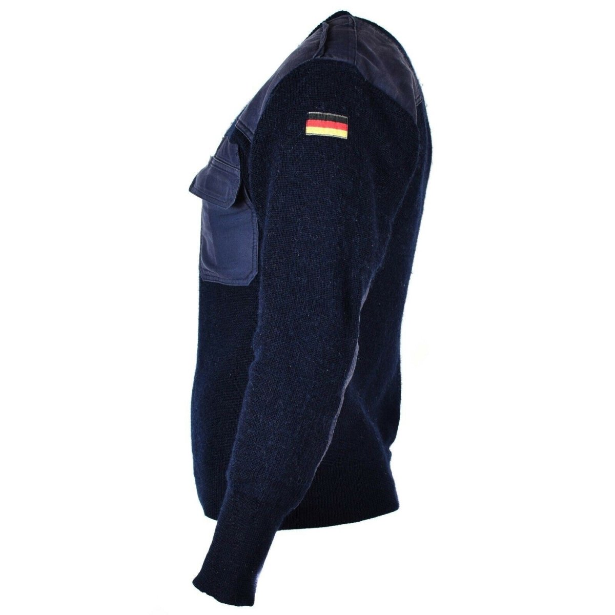 Pull original de l'armée allemande Commando Jumper Pull bleu marine Laine Militaire