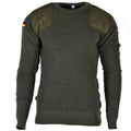 Pull original de l'armée allemande Commando Jumper Pull vert olive Laine NEUF