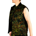 Gilet de combat tactique original de l'armée allemande avec fermeture éclair flecktarn camouflage BW