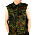 Gilet de combat tactique original de l'armée allemande avec fermeture éclair flecktarn camouflage BW