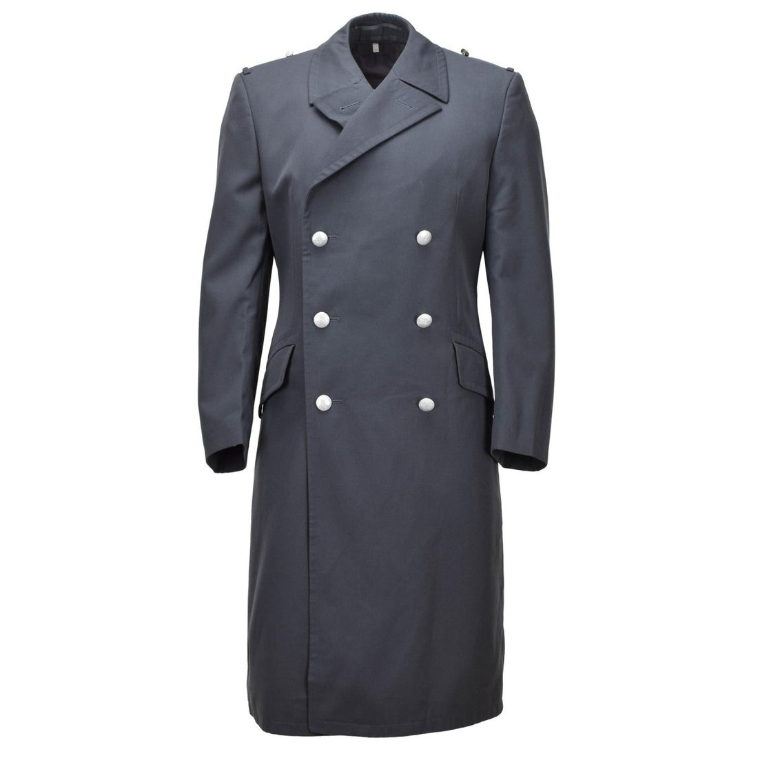 Manteau long à double boutonnage militaire original de la Bundeswehr allemande gris