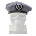 Casquette de béret des pompiers allemands d'origine, insigne en tissu brodé gris