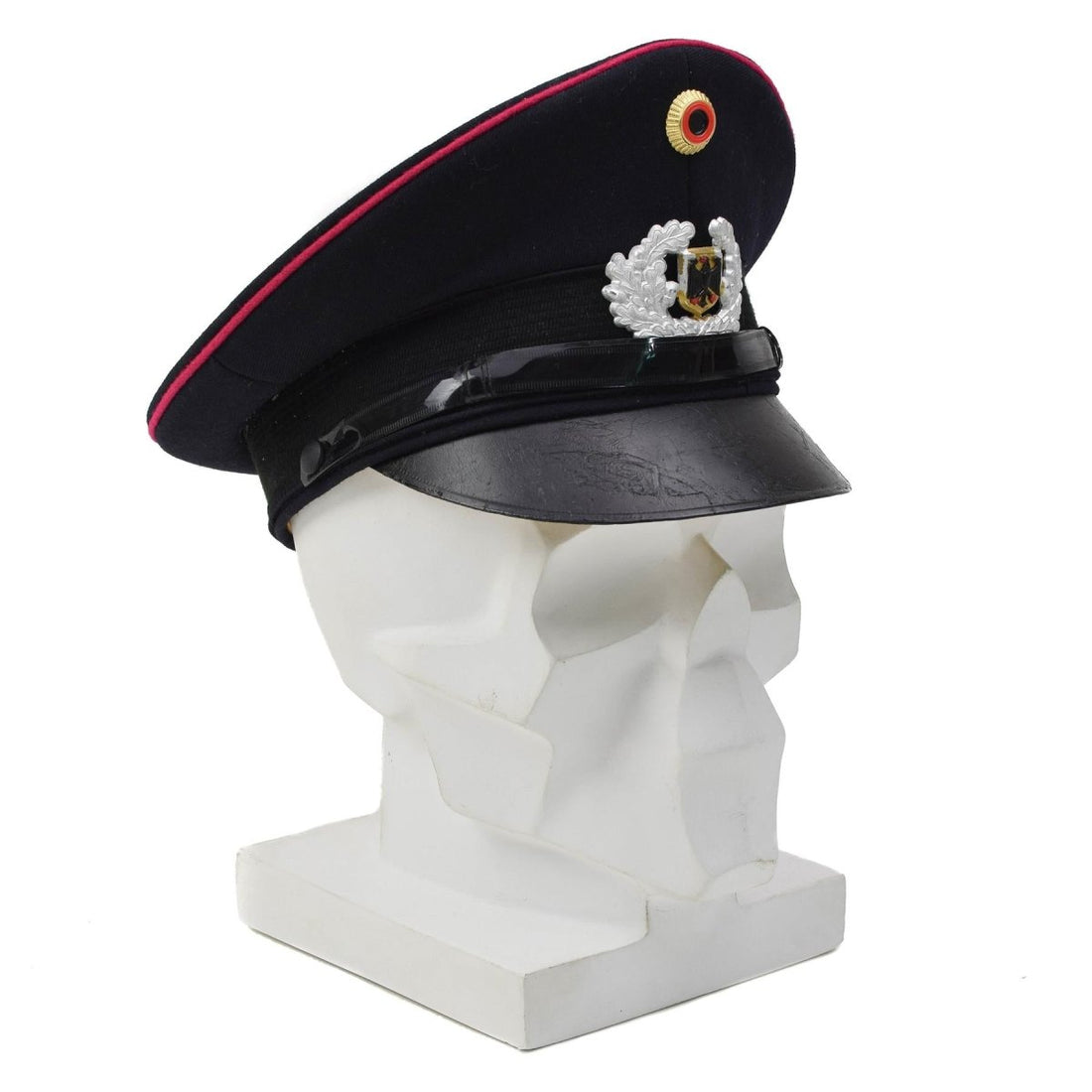 Casquette à visière originale des pompiers allemands, insigne Cocarde BGS bleu