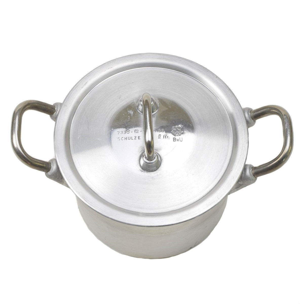 Couvercle de casserole militaire allemande d'origine en aluminium de 2 litres pour la randonnée BW Army Mess Kit NEUF