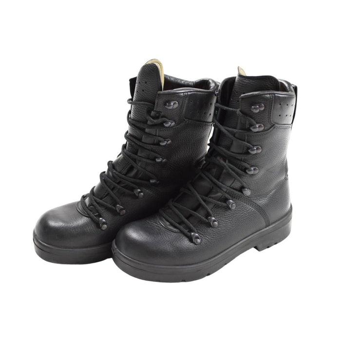 Chaussures de combat militaires allemandes originales en cuir antistatique résistant à l'eau noir - GoMilitar