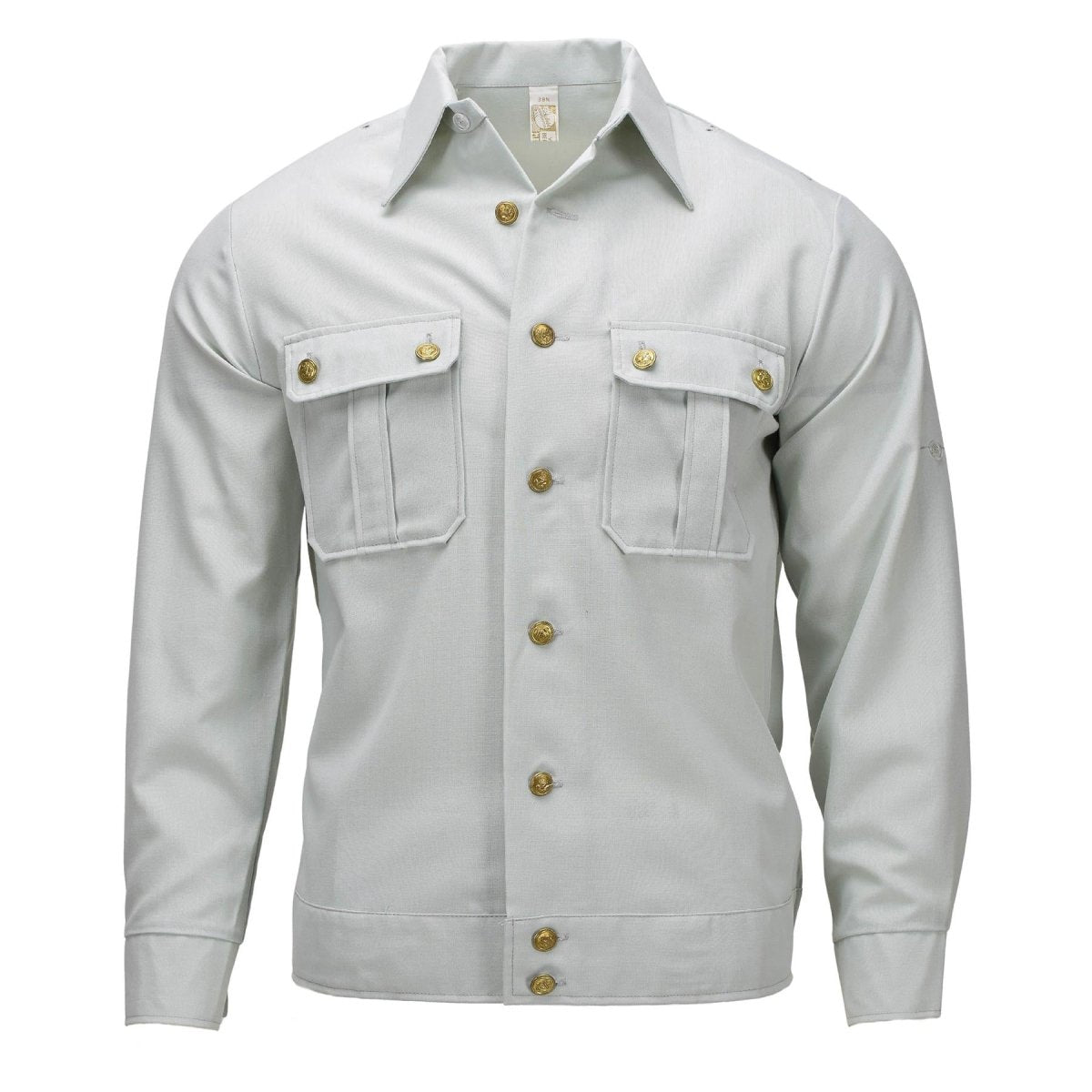 Chemise habillée militaire allemande originale à manches longues en coton mélangé vert clair