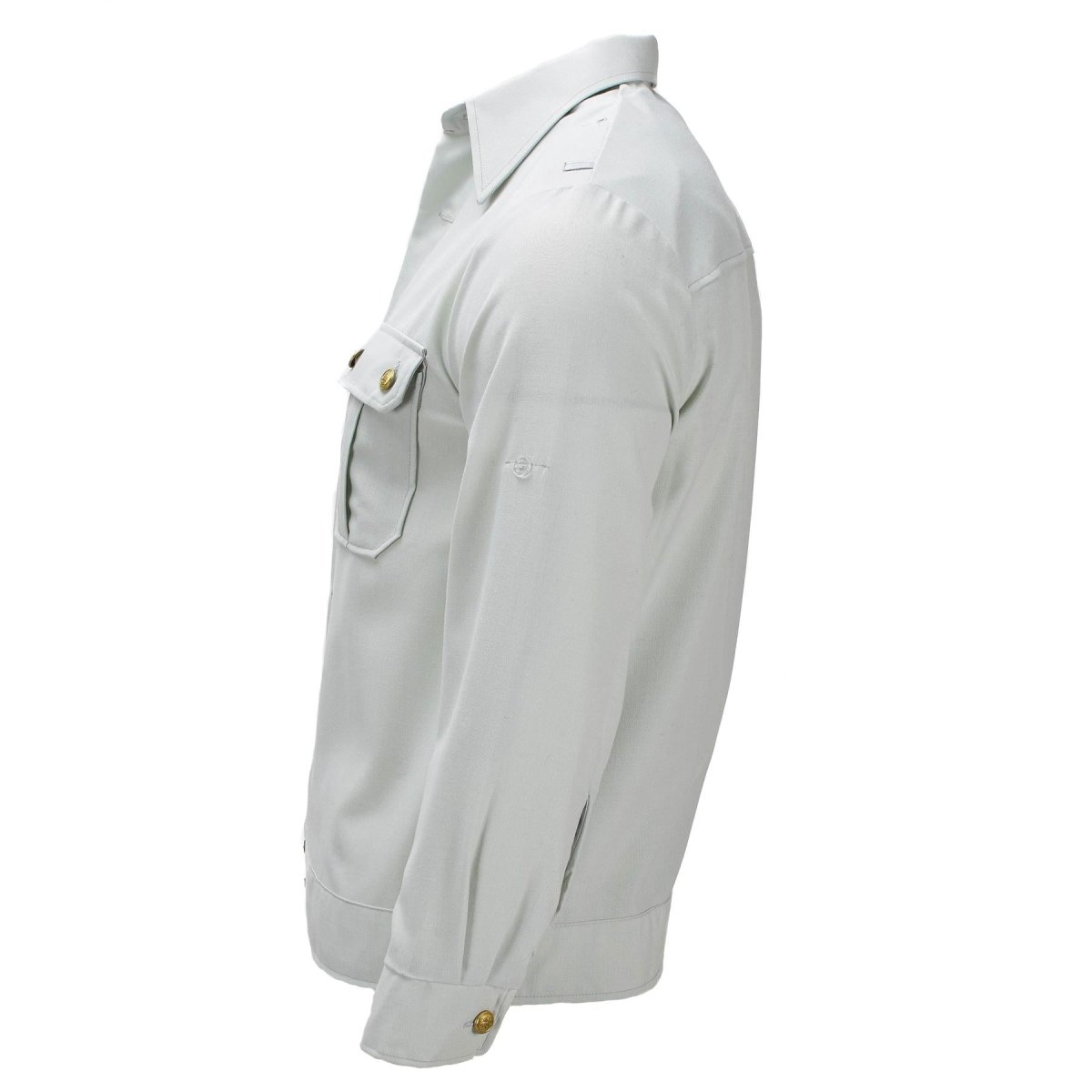 Chemise habillée militaire allemande originale à manches longues en coton mélangé vert clair