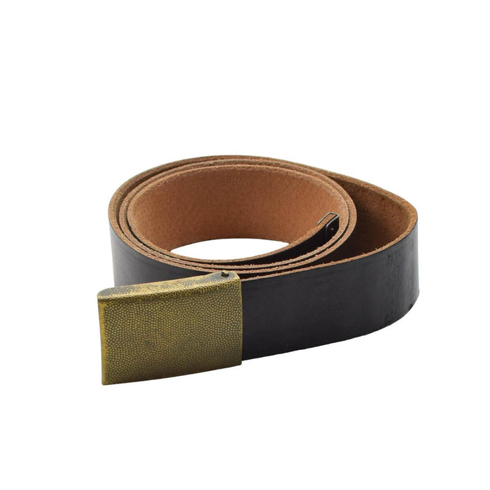 Ceinture de pantalon en cuir militaire allemande d'origine Bundesmarine Army Navy Noir - GoMilitar
