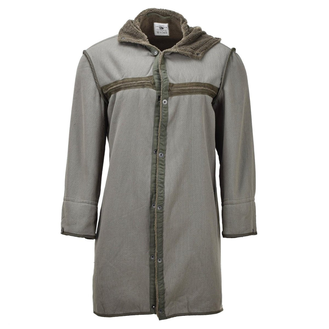 Parka longue militaire allemande originale avec doublure en fausse fourrure et capuche thermique olive
