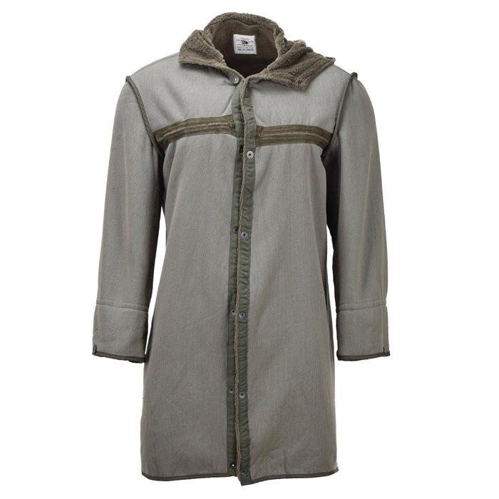 Parka longue militaire allemande d'origine doublure en fausse fourrure thermique à capuche armée olive - GoMilitar