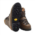 Bottes de randonnée militaires allemandes originales en cuir Vibram Outdoor marron